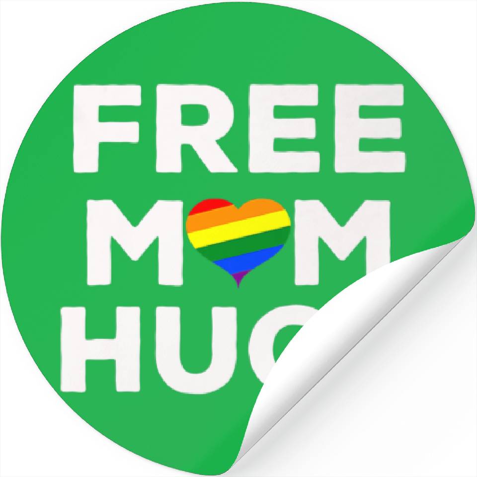 Free Mom Hugs LGBT Gay Rainbow Pride Flag Stickers Designed Sold By