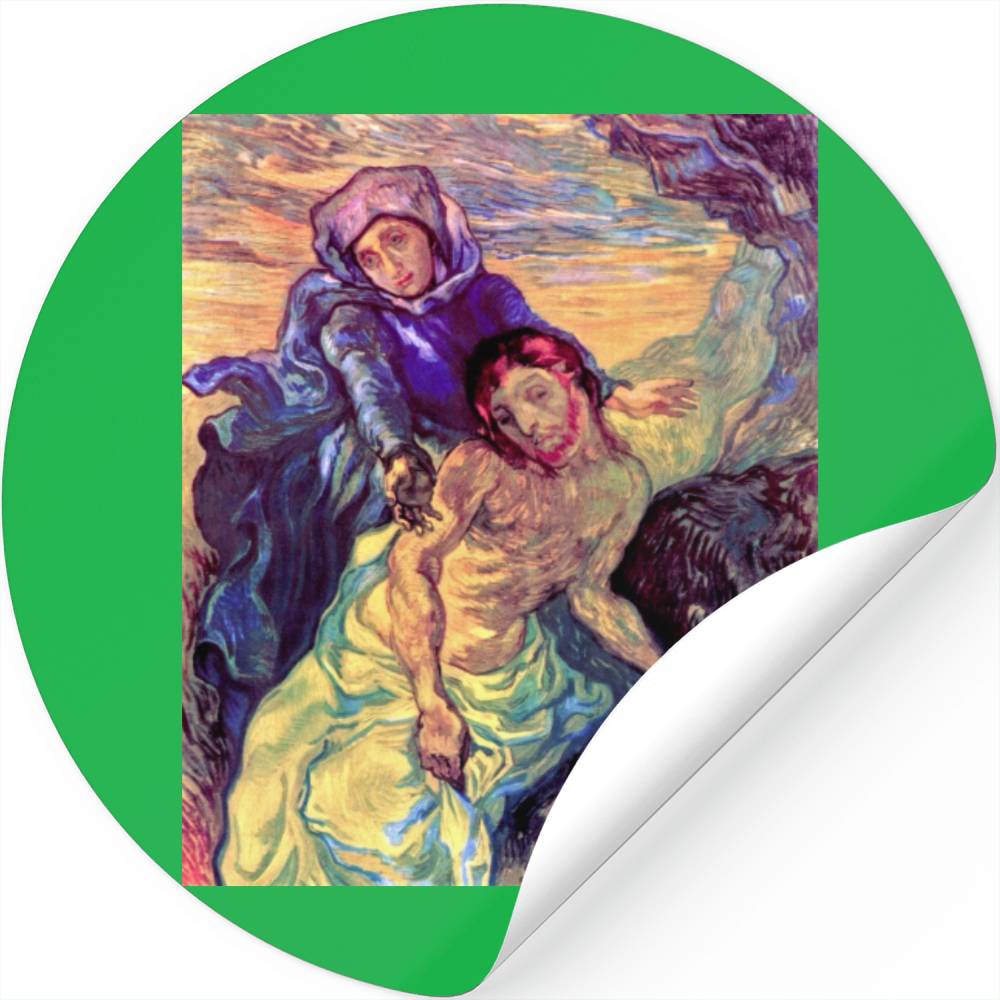 Vincent Van Gogh The Pieta Jesus Virgin Mary Stickers