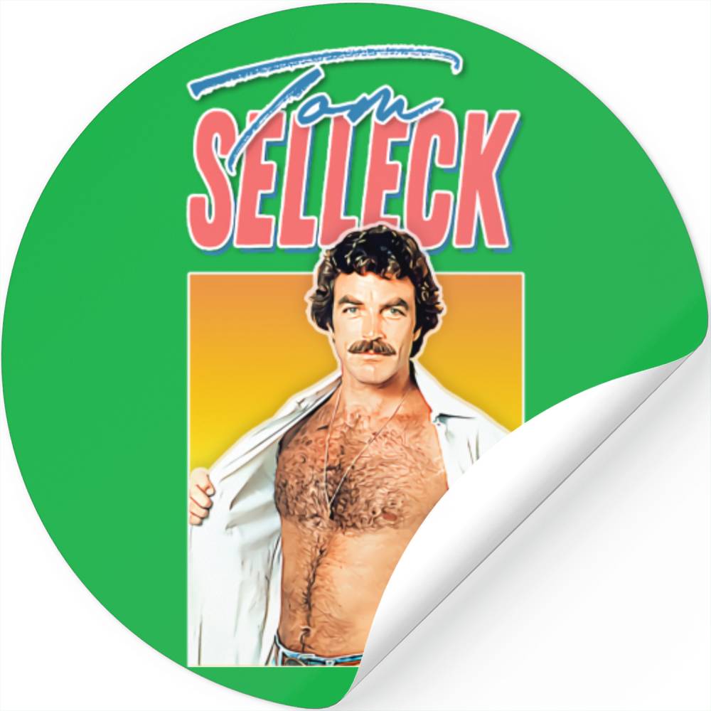 Sexy Tom Selleck 80s Aesthetic Design Tom Selleck Stickers Designed