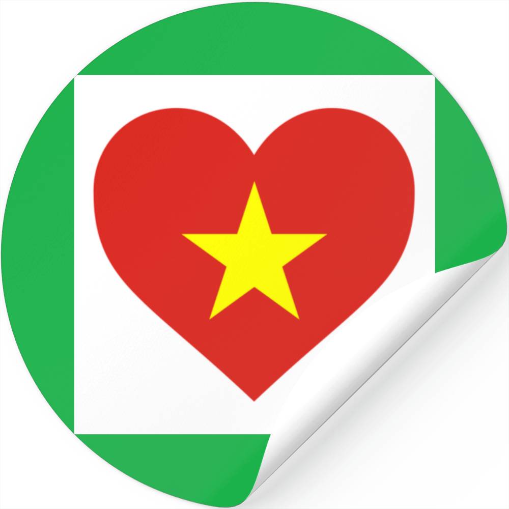 Flag Of Vietnam I Love Viet Nam Cờ đỏ Sao Vàng Stickers Designed