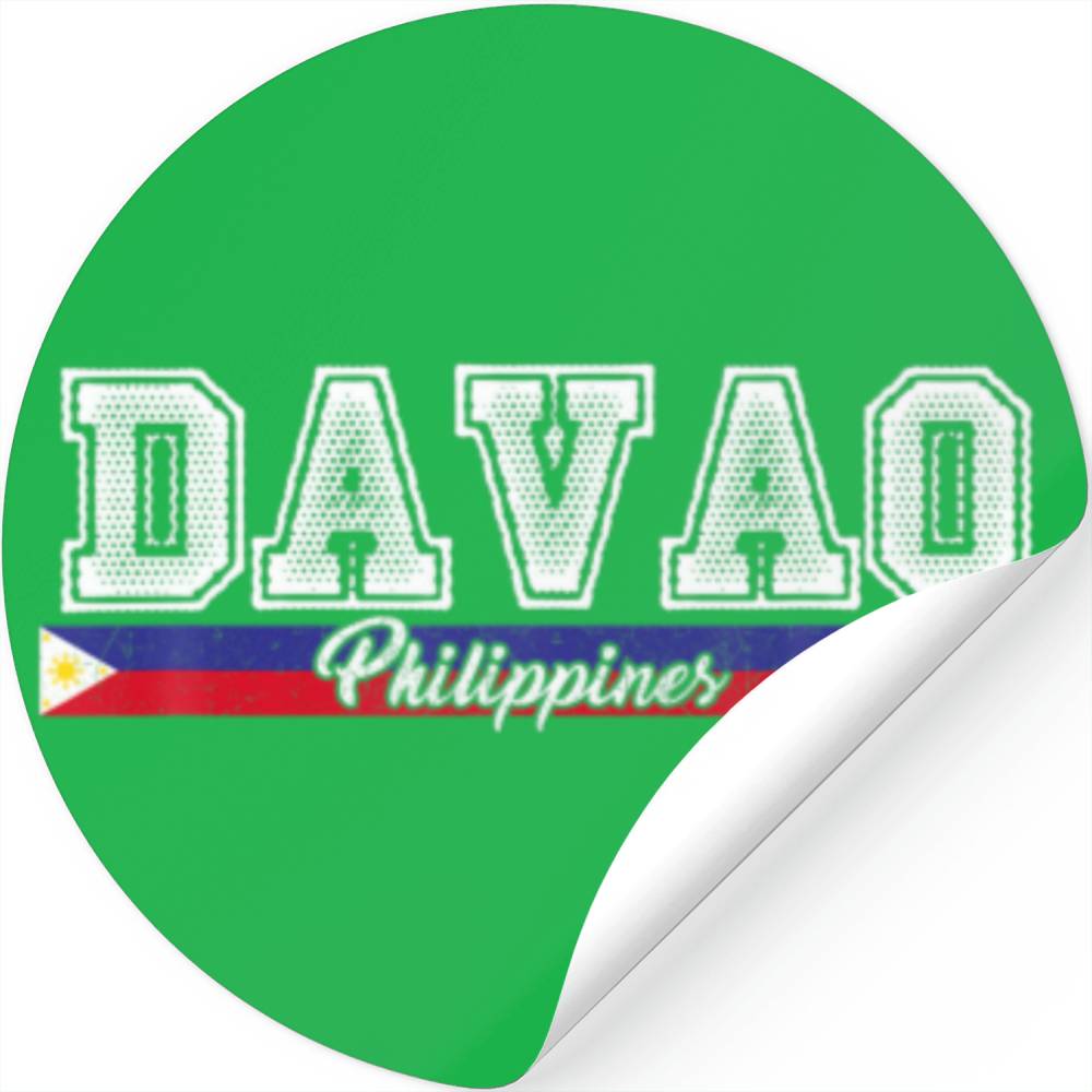 Vintage Davao Philippines Filipino Flag Stickers Designed & Sold By