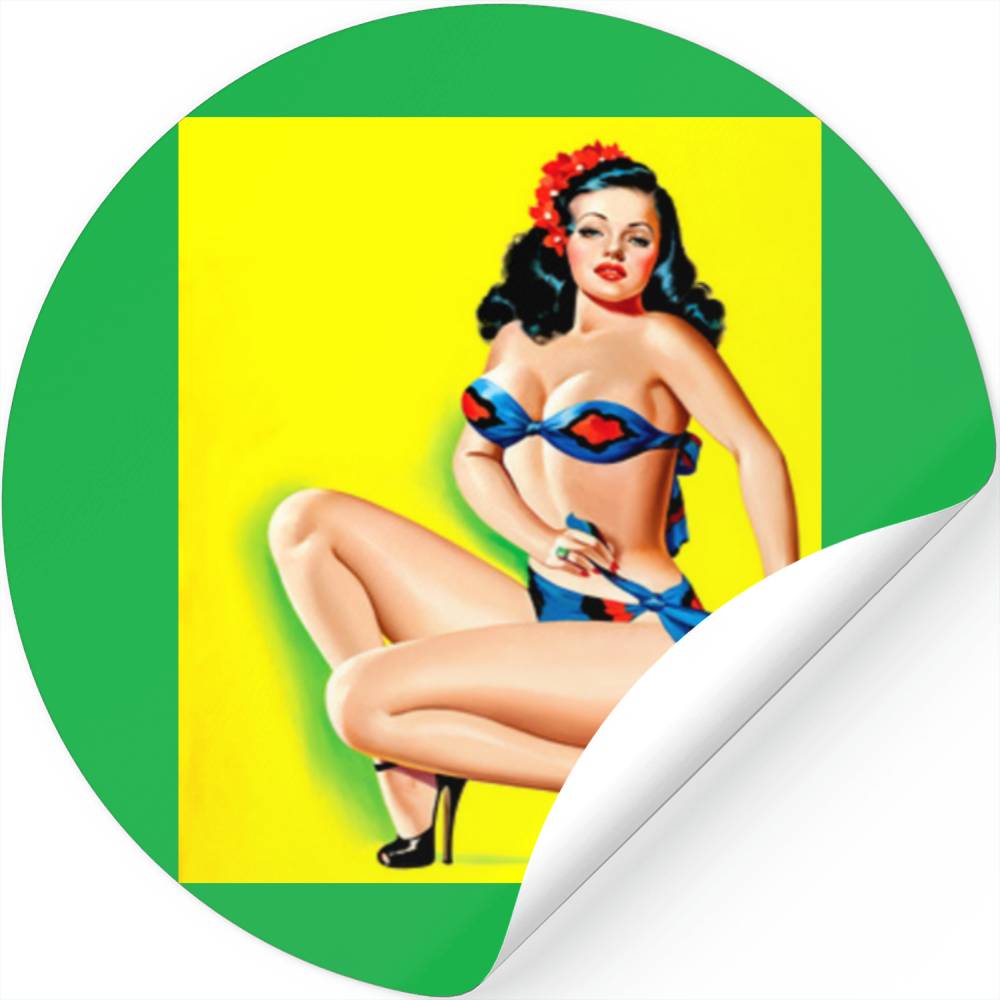 VINTAGE ,VINTAGE PIN UP GIRL Stickers Designed & Sold By Ben Rose