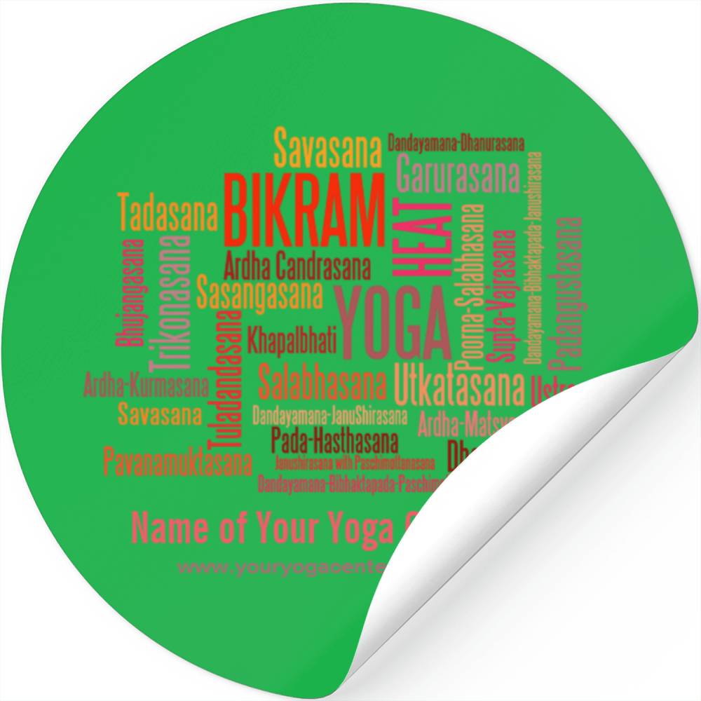 Bikram Yoga Center Names Of Asanas With Club Stickers Designed & Sold