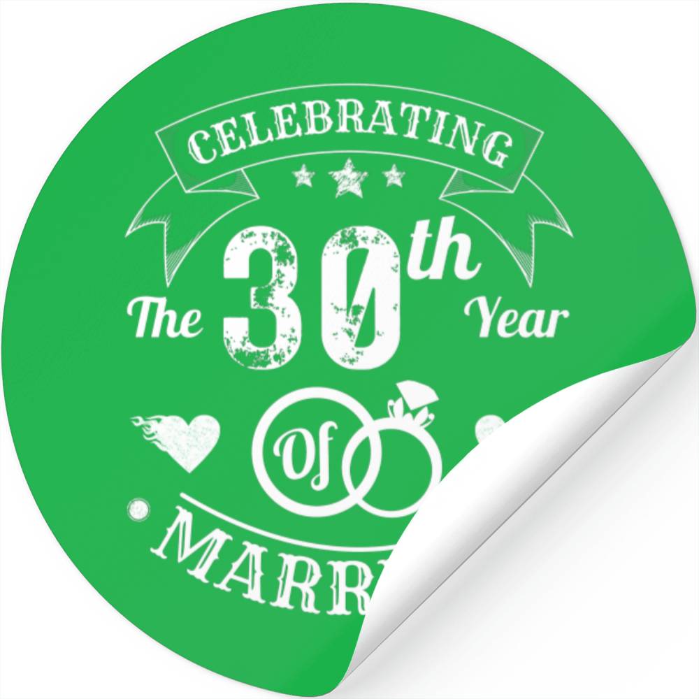 30th Sticker Celebrating The 30th Year Of Marriage Stickers Designed & Sold By DaviPope