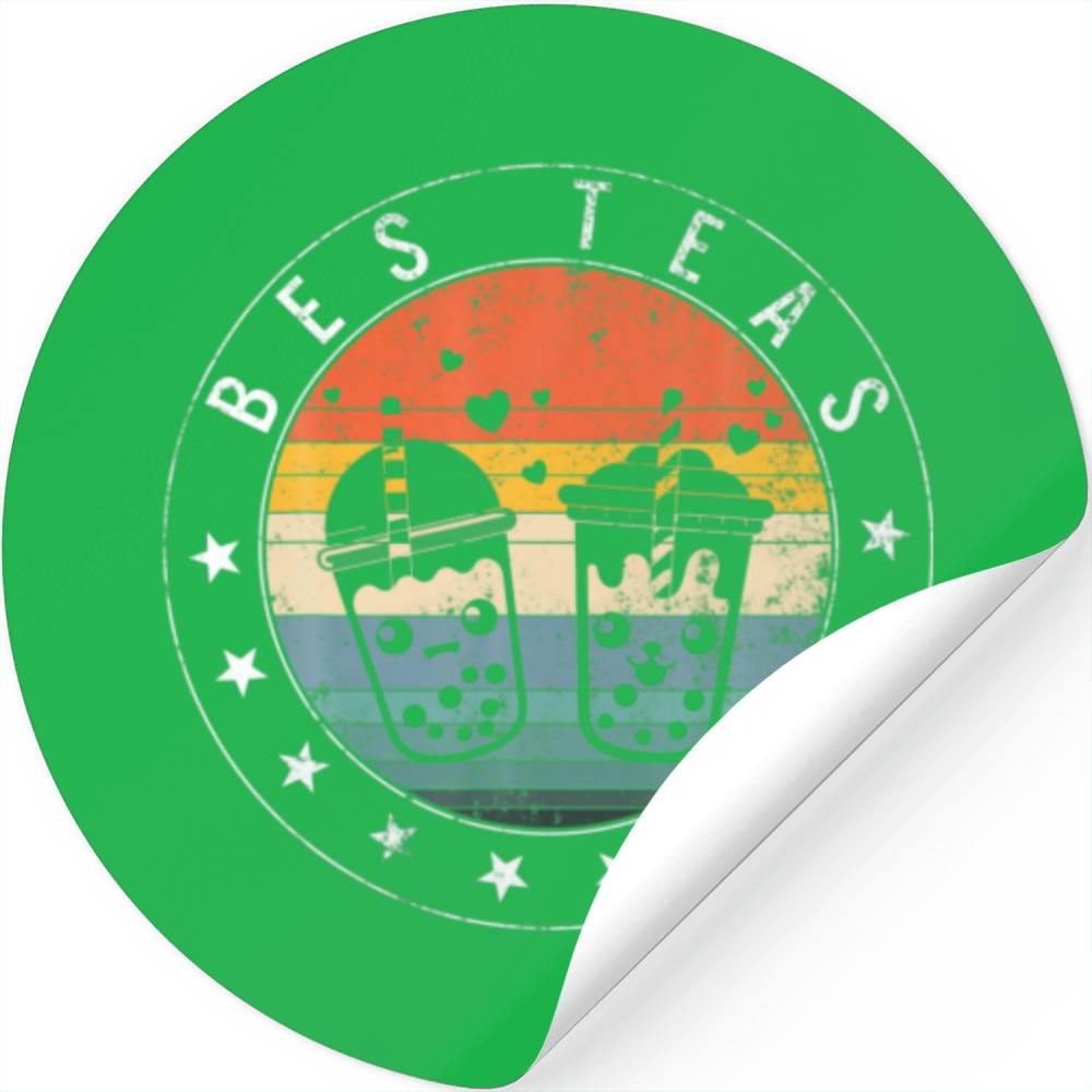Bes Teas Cute Boba Tea Besties Bubble Milk Tea Bes Stickers Designed ...