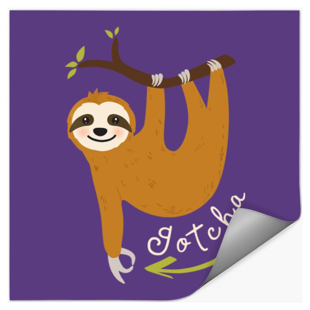Gotcha Meme Stickers Sloth Finger Circle Game Designed & Sold By