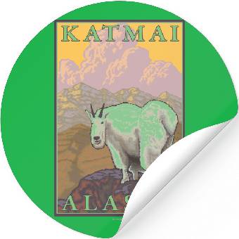 Mountain Goat - Katmai, Alaska Stickers Mountain Goat - Katmai, Alaska Stickers