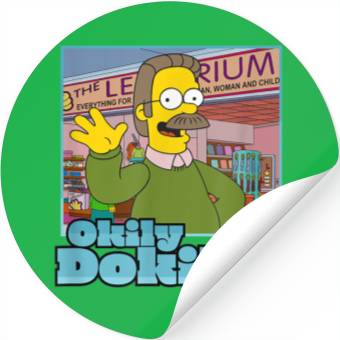 The Simpsons Ned Flanders Okily Dokily Stickers