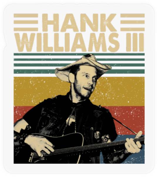 Hank Williams III Retro Vintage Stickers