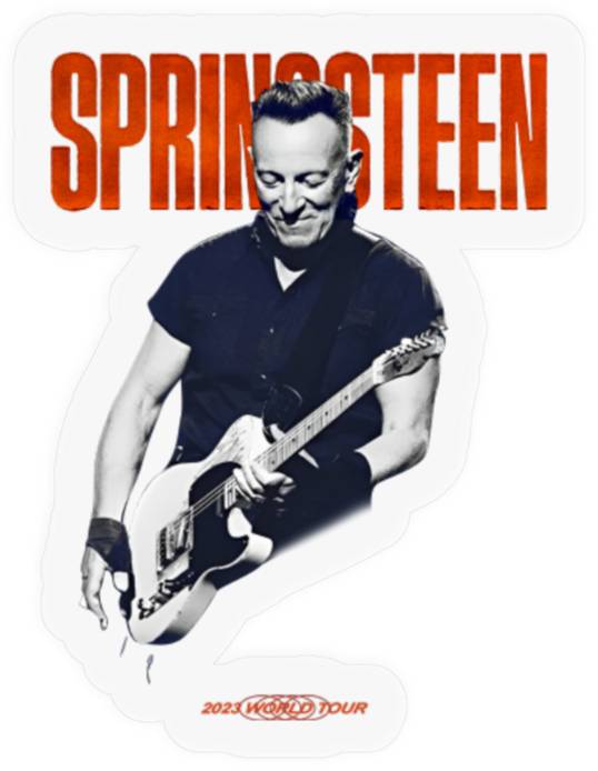 Discover Springsteen and the E Street Band 2023 World Tour Guitar Stickers - Vintage Springsteen World Tour 23 Stickers