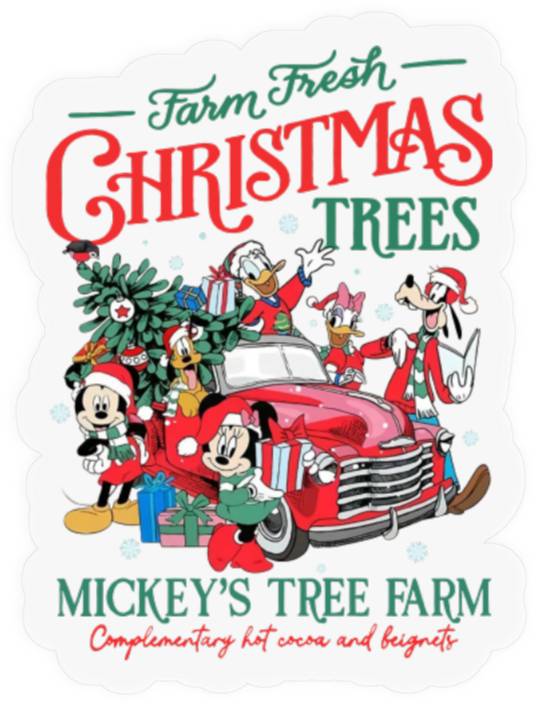 Discover Retro Disney Farm Fresh Stickers Crewneck, Mickey's Tree Farm