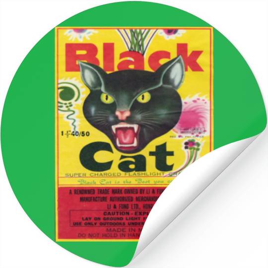 Discover Black Cat Firecrackers Stickers