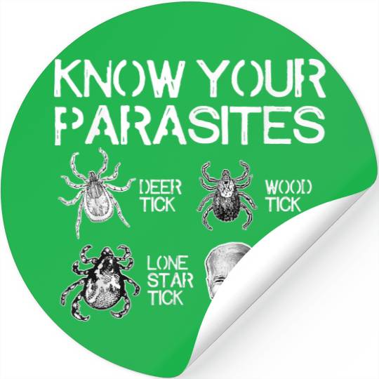 Know Your Parasites Tick Biden (on back) Classic Stickers Stickers