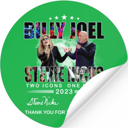Billy Joel Stevie Nick Two Icons One Night Stickers, Billy Joel Stickers