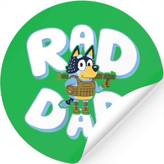 Father day BlueyDad Rad Dad Stickers, BlueyDad and Bandit Stickers