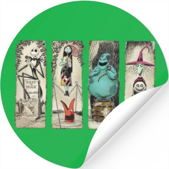 Retro Haunted Mansion The Nightmare Before Christmas Stickers, Disney Halloween  Stickers