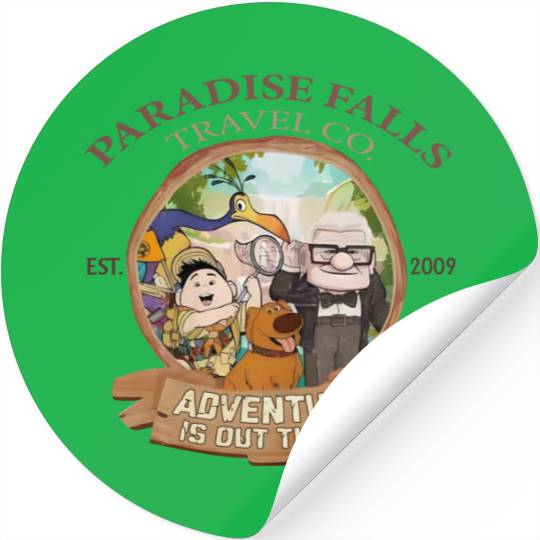 Disney Up Paradise Falls Est 2009 Travel Co. Stickers, Adventure is out there Disney Up Stickers