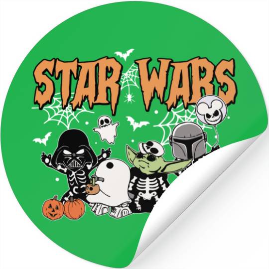 Star Wars Custom Mickey Halloween Stickers, Funny Star Wars Halloween Stickers, Skeleton Halloween Stickers, Disney Halloween