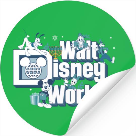 Mickey Friends Happy Hanukkah Stickers, Disney Dreidel Menorah Stickers