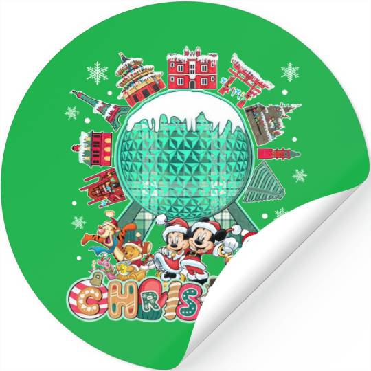 Disney Christmas Stickers, Disney Epcot Christmas Shir