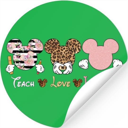 Disney Teacher Ears Stickers, Teacher Mickey Ears Stickers, Teach Love Inspire Stickers, Back To School Stickers,Teacher Gift For Women,Gift For Teacher