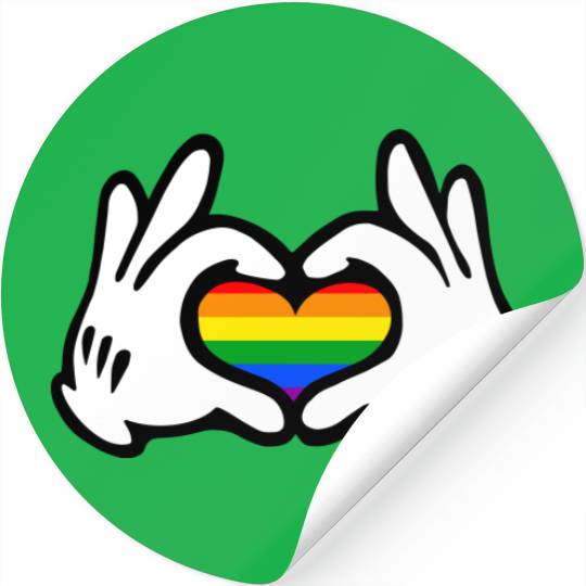 Mickey Hands Heart Love LGBT Stickers, Rainbow Pride Disney Stickers, Mickey Mouse Equality Stickers