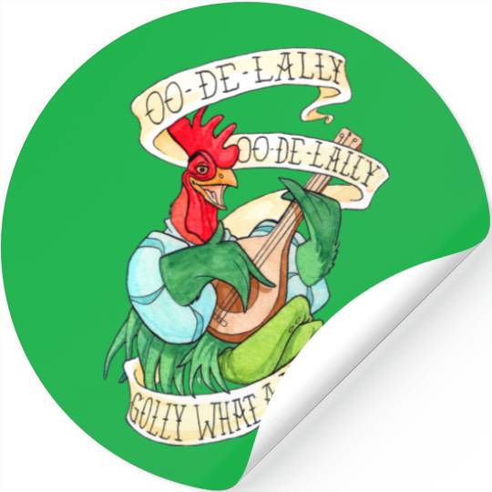 Disney Robin Hood Funny Alan A Dale Rooster OO De Lally Stickers, Magic Kingdom WDW Stickers