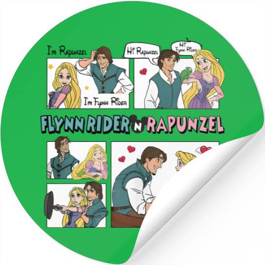 Tangled Couple Stickers, Rapunzel And Flynn Rider Couple Stickers, Disney Valentines Stickers