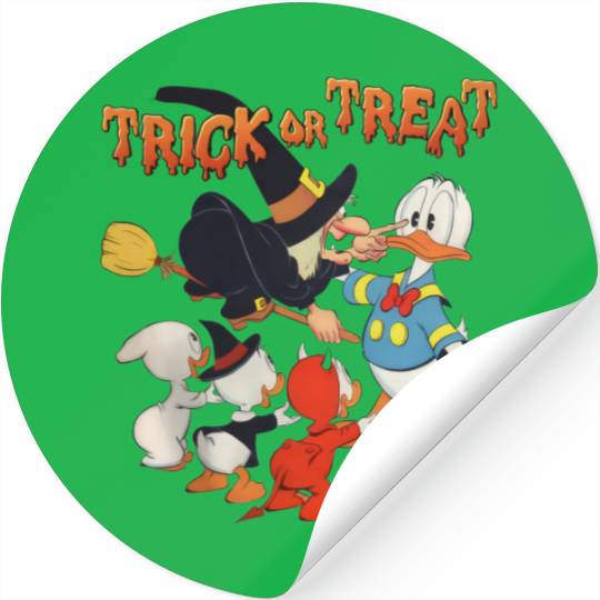 Donald Duck Trick Or Treat Stickers, Halloween Stickers, Disney Stickers, Spooky Stickers