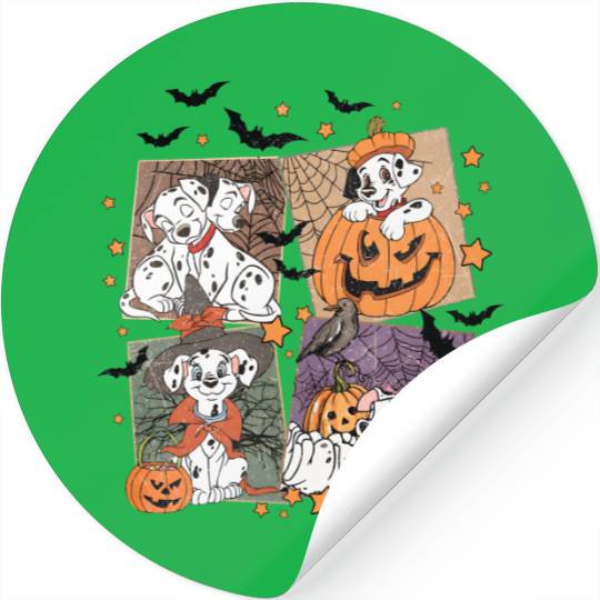Vintage Disney 101 Dalmatians Stickers, Retro Disney Halloween Stickers