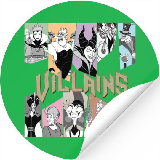 Discover Retro Disney Villains Characters Stickers, Maleficent Ursula Evil Queen Hades Stickers, Disney Villains Group