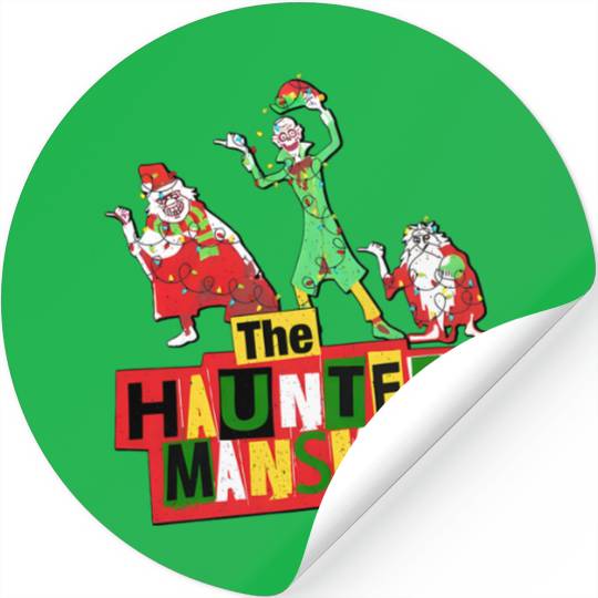 Vintage Disney Parks Hitchhiking Ghosts Christmas Lights Stickers, The Haunted Mansion Christmas Stickers