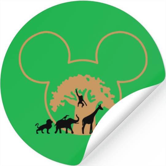 Disney Animal Kingdom Mickey Ears Stickers, Retro Mickey Safari Stickers, Mickey and Friends Stickers, Disney Family Trip 2023 Stickers