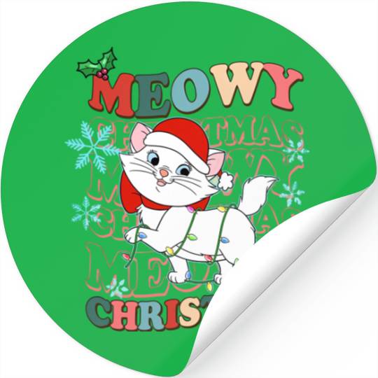 Discover Disney Aristocats Santa Marie Christmas Lights Stickers