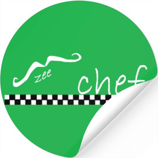 Zee French Chef Mustache Black Stickers