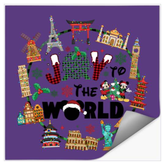 Joy To The World Stickers, Disney Christmas Stickers, Epcot Christmas Stickers