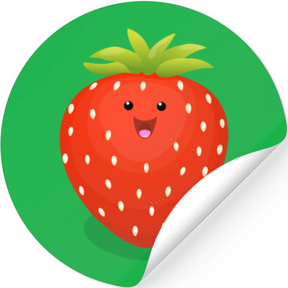 Cute Kawaii Strawberry Cartoon Illustration Designed & Sold By