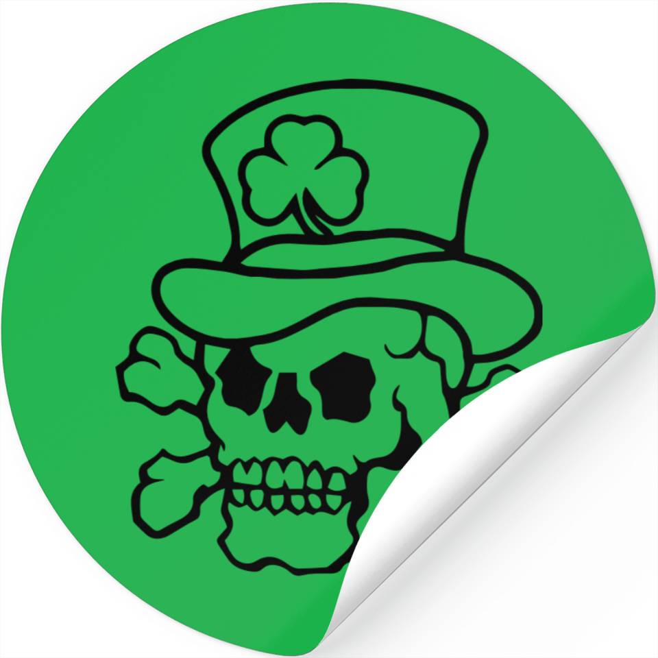 Irish Skull Stickers Designed & Sold By Perch Wealthy