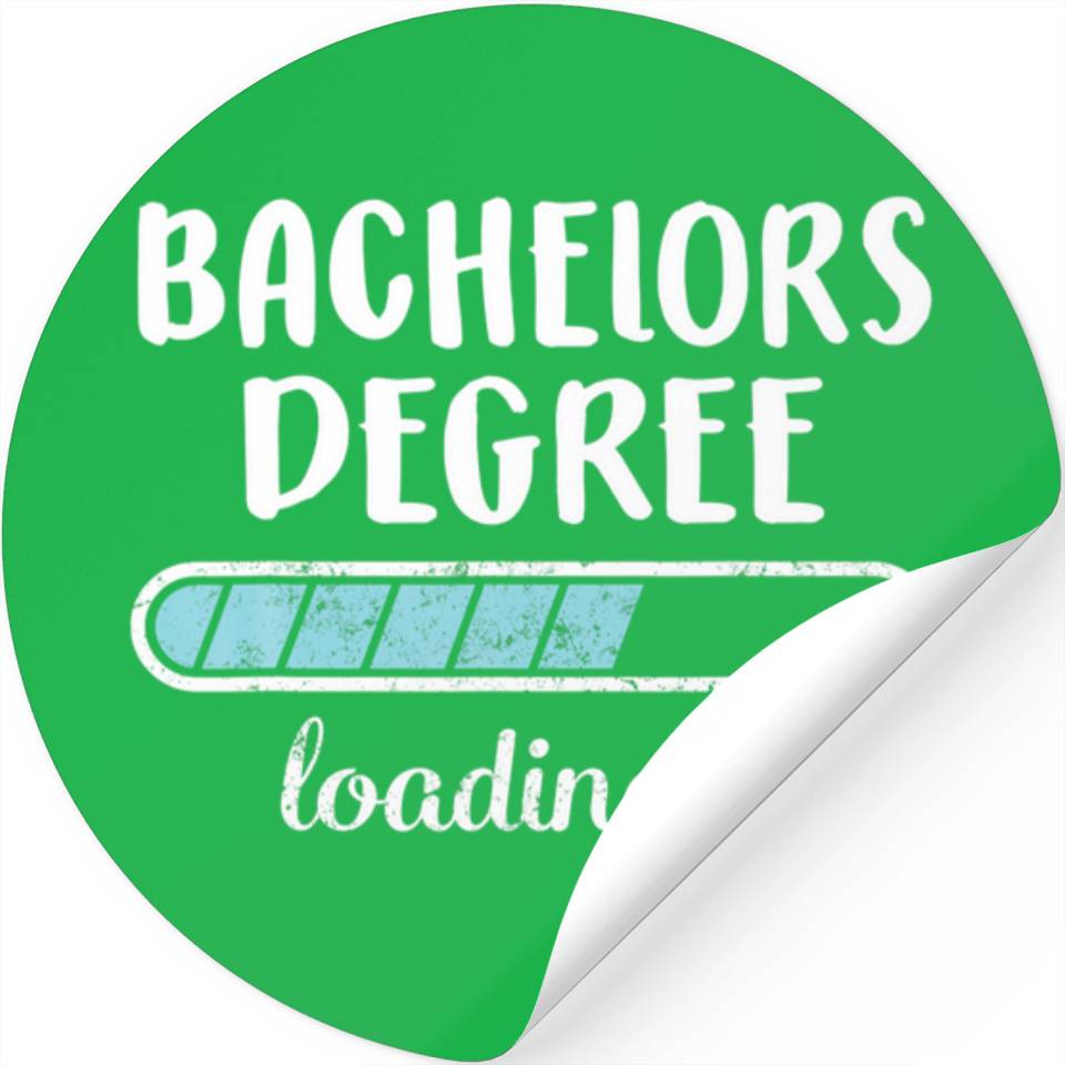 Bachelors Degree Loading Family Friends Humor Tren Stickers Designed & Sold By Cathy Liu