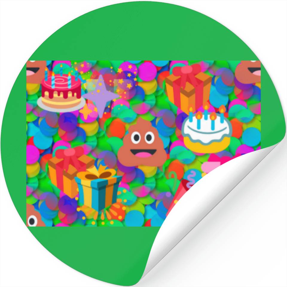 Happy Birthday Poop Emoji Stickers Designed &amp; Sold By DaviGill