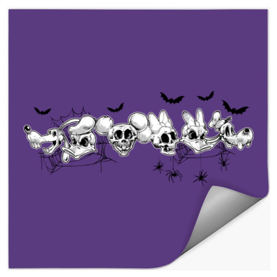 Disney Skeleton Halloween Stickers, Disney Halloween Matching Stickers
