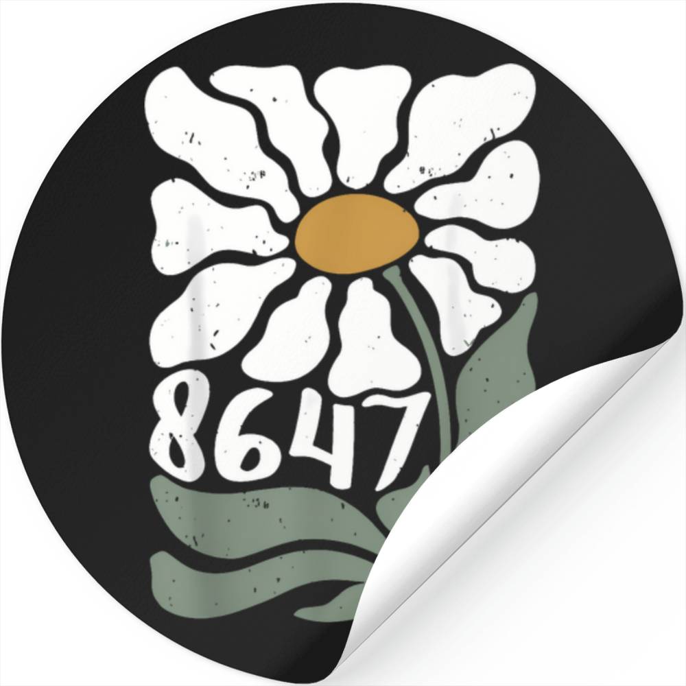 Retro 8647 Flower Floral Stickers