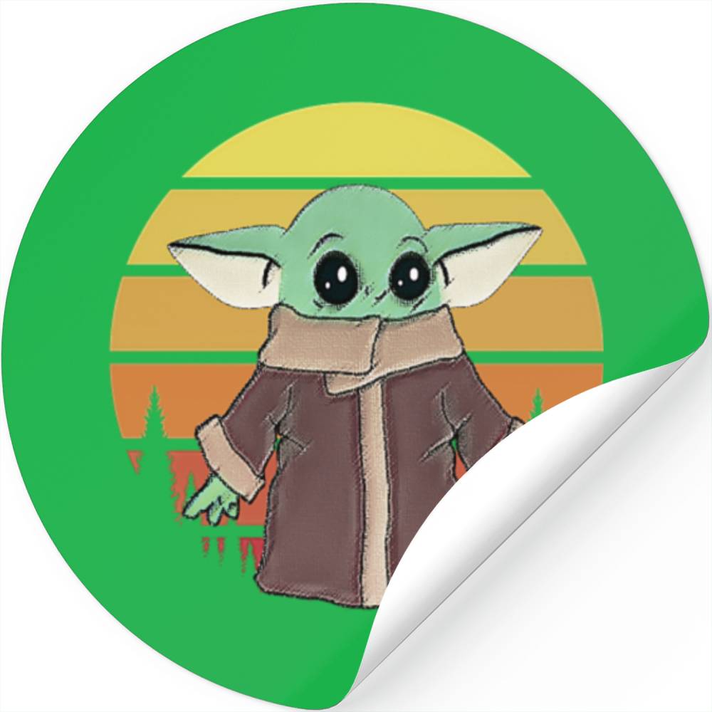 Cute Baby Yoda Stickers Designed & Sold By Gokul Krishna