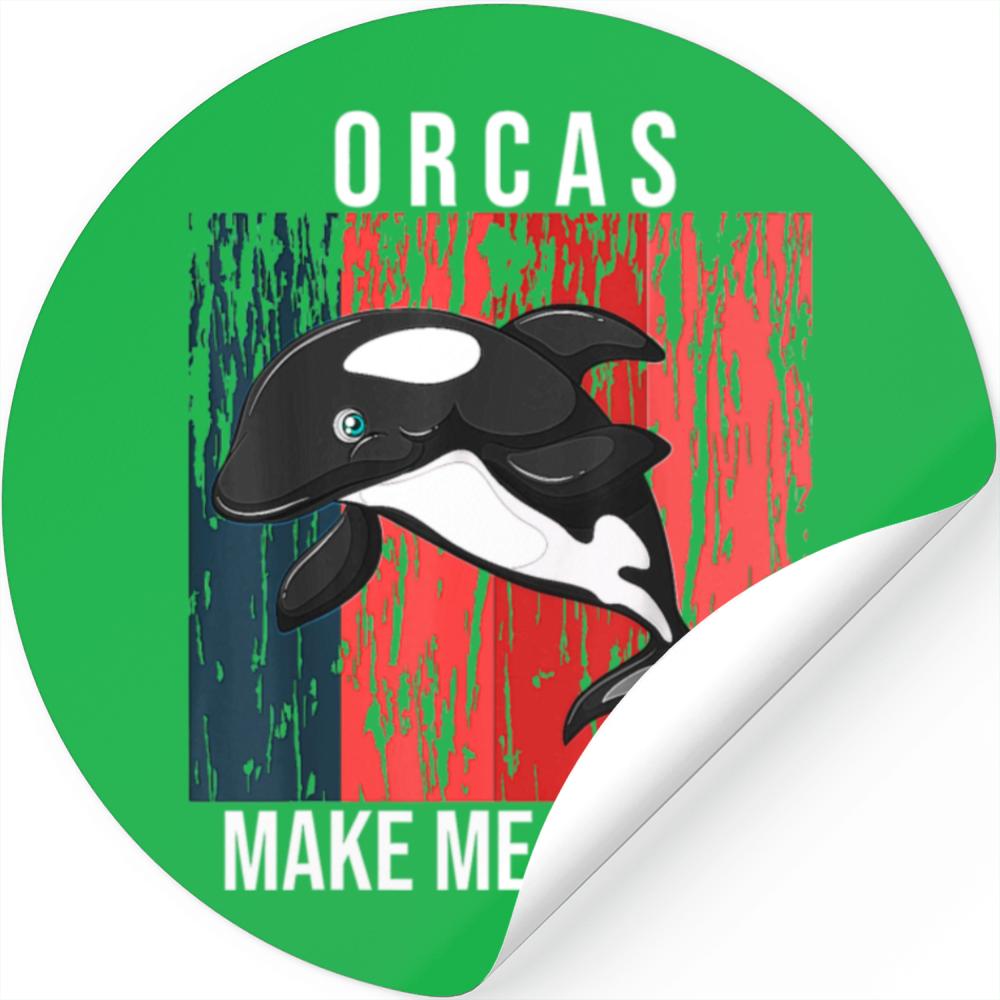 Orcas Make Me Happy Retro Love Killer Whale Orca T