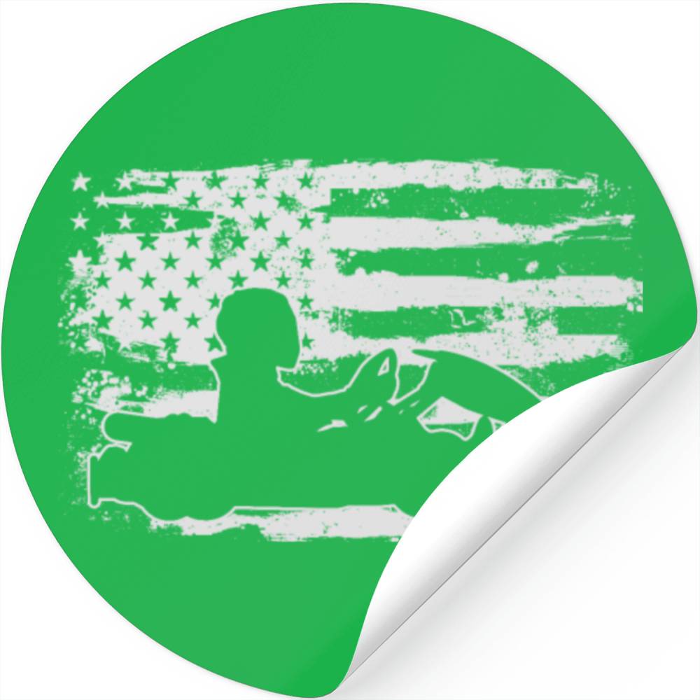 Go Kart USA Flag Go Kart Racer Go Kart Racing