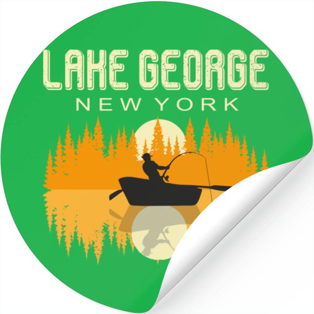 Lake New York Usa Life And Fishing 80S Retr