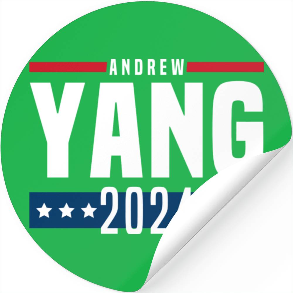 Andrew Yang 2024   Sticker Round,kelly Green,sprv1 1042844287,1cb24b 