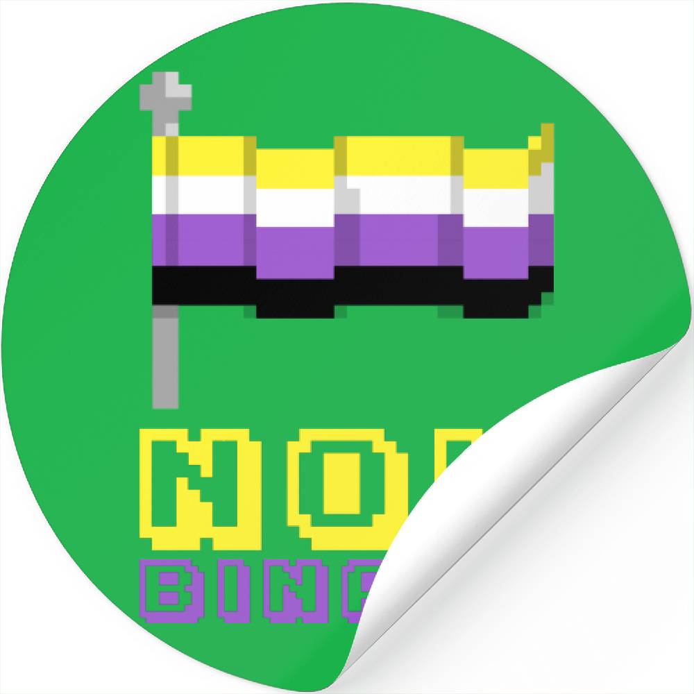 Non Binary Pride Flag Retro 8 Bit Gamer Stickers