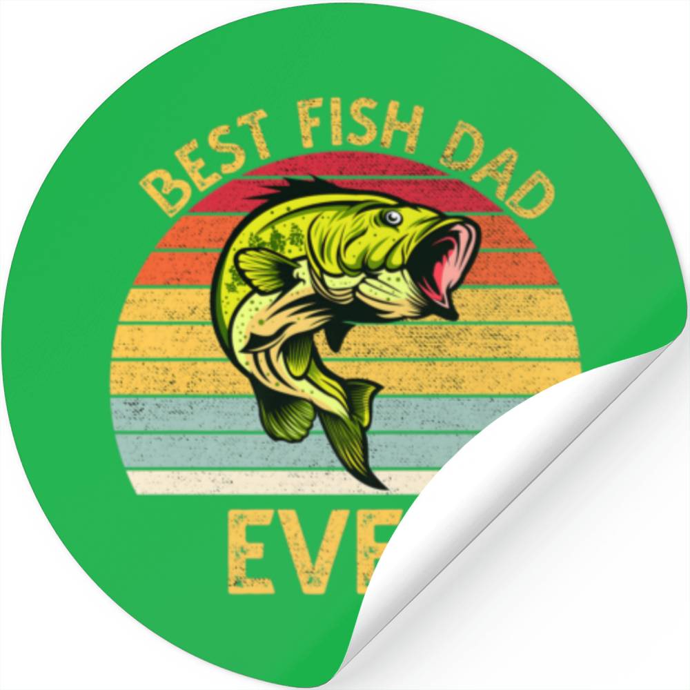 Best Fish Dad Ever Goldfish For Fish Keepers Stickers