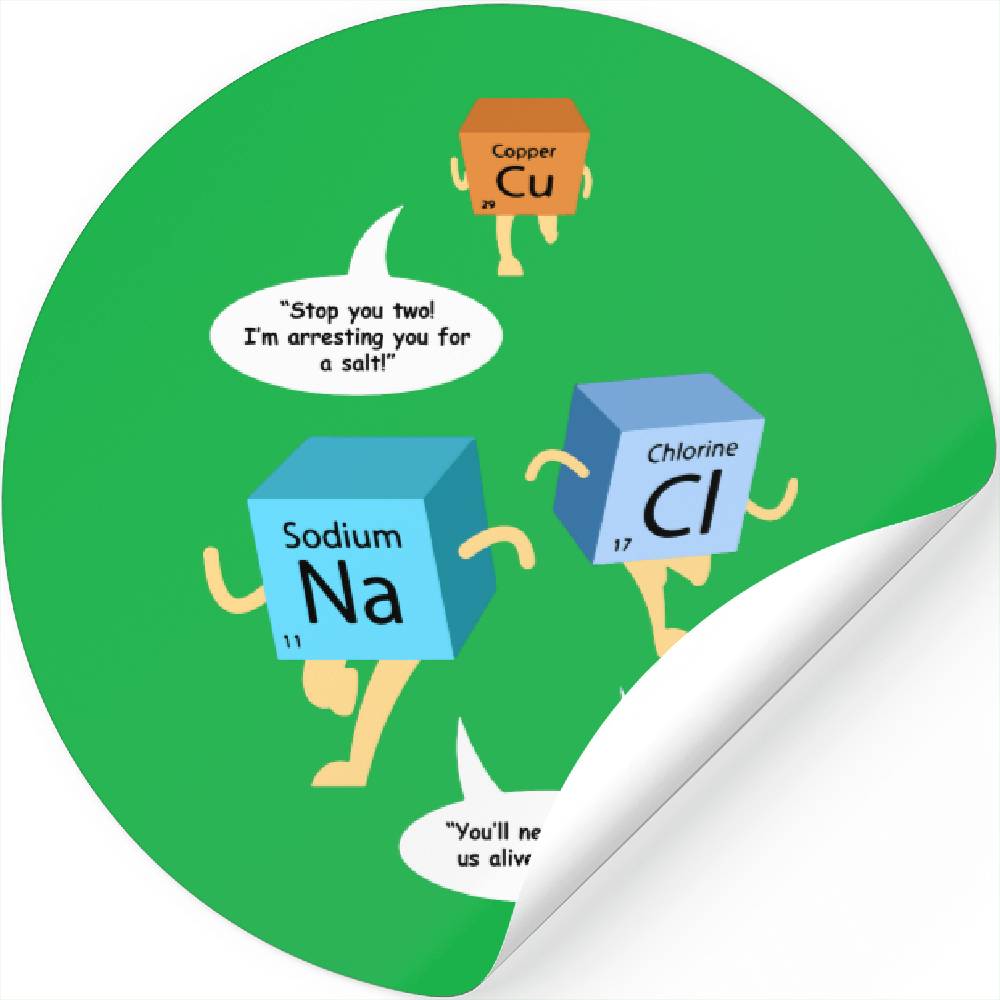 Funny Chemistry Periodic Table Elements Pun Stickers